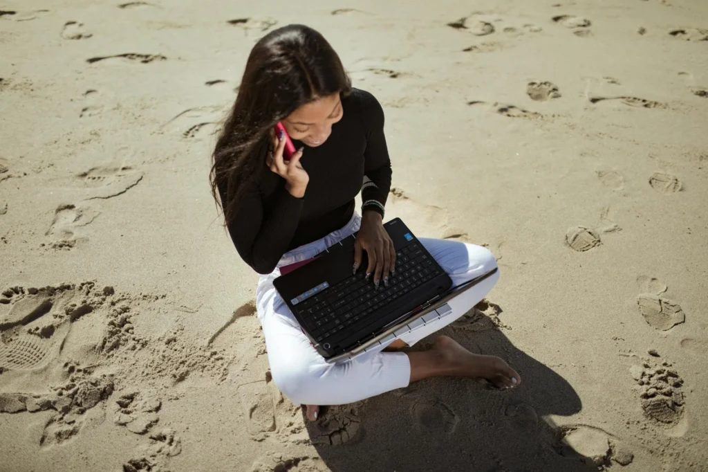 Business Owner Laptop Beach