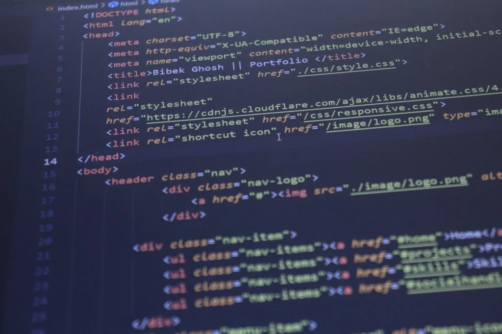Web Development Coding Screen