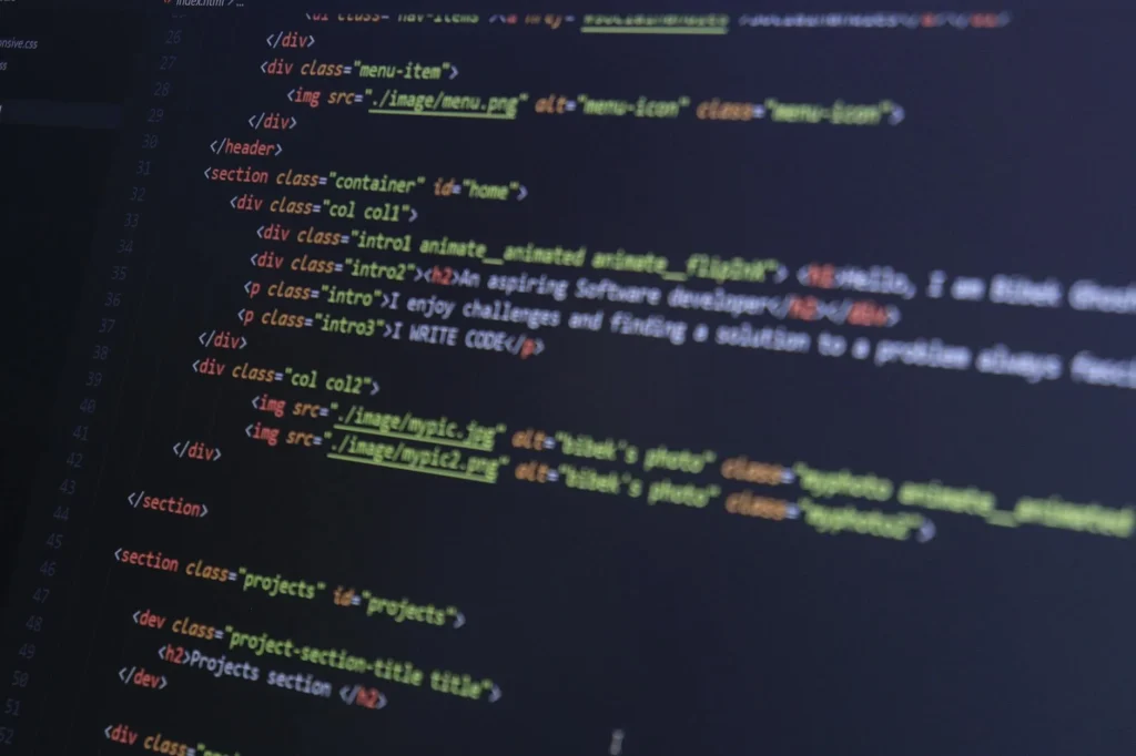 Web Development Coding Screen